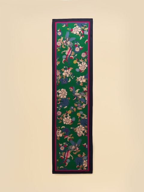 Joules Windsor Green Silk Scarf