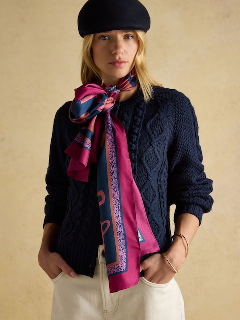 Joules Windsor Navy Silk Scarf