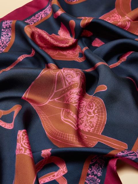 joules Windsor Navy Silk Scarf