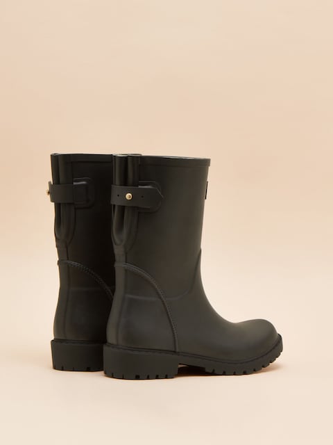 Joules Wistow Black Adjustable Mid Calf Wellies