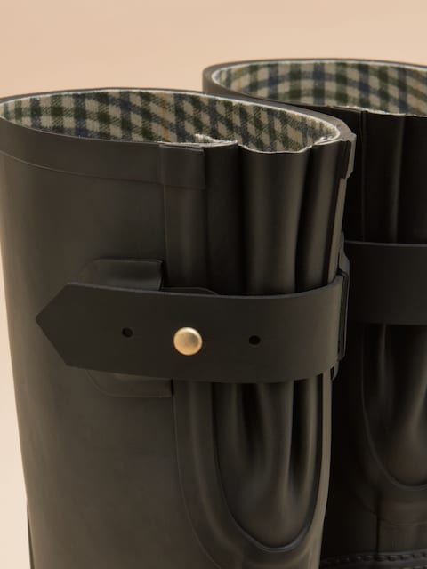 joules Wistow Black Adjustable Mid Calf Wellies