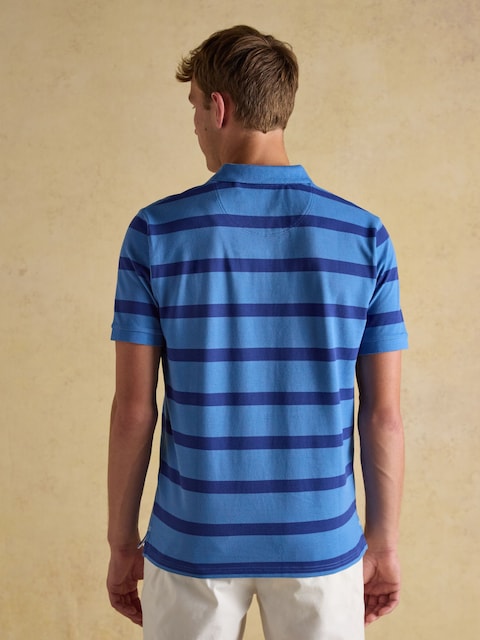 Joules Woody Blue Stripe Cotton Pique Polo Shirt