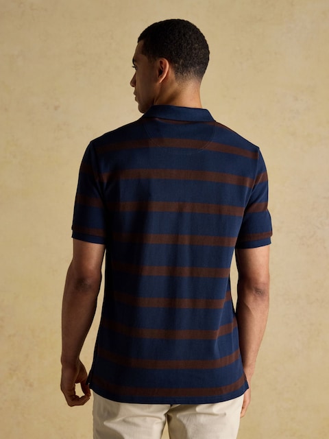 Joules Woody Brown/Navy Cotton Pique Polo Shirt