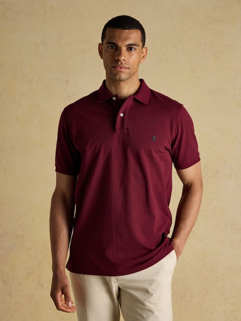 Joules Woody Burgundy Red Cotton Pique Polo Shirt