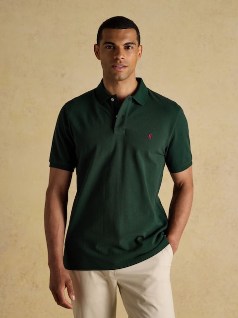 Joules Woody Dark Green Cotton Pique Polo Shirt