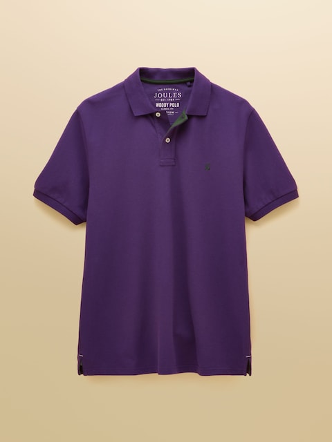 Joules Woody Dark Purple Cotton Pique Polo Shirt