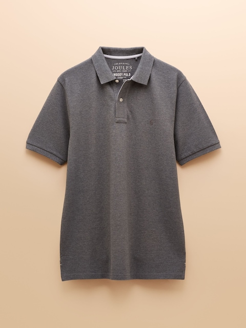 joules Woody Grey Cotton Pique Polo Shirt