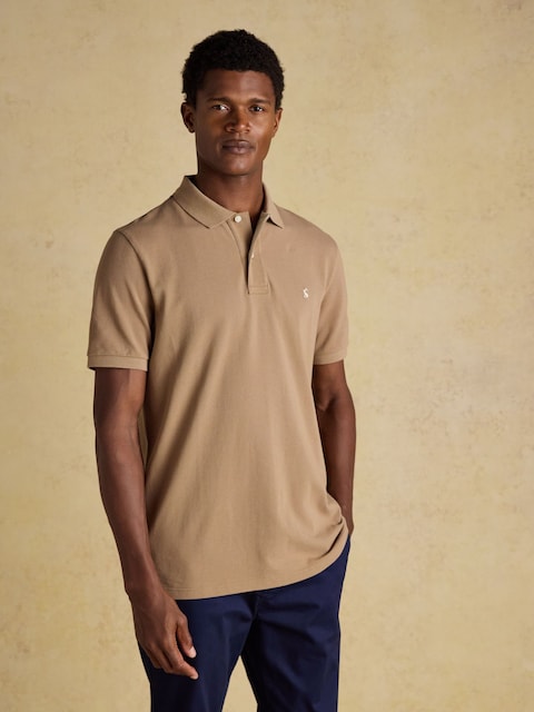Joules Woody Light Brown Cotton Pique Polo Shirt