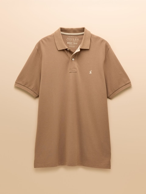 joules Woody Light Brown Cotton Pique Polo Shirt