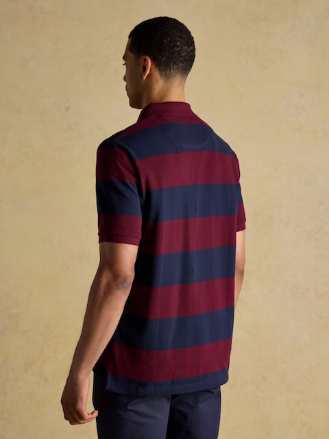 Joules Woody Navy/Burgundy Cotton Pique Polo Shirt
