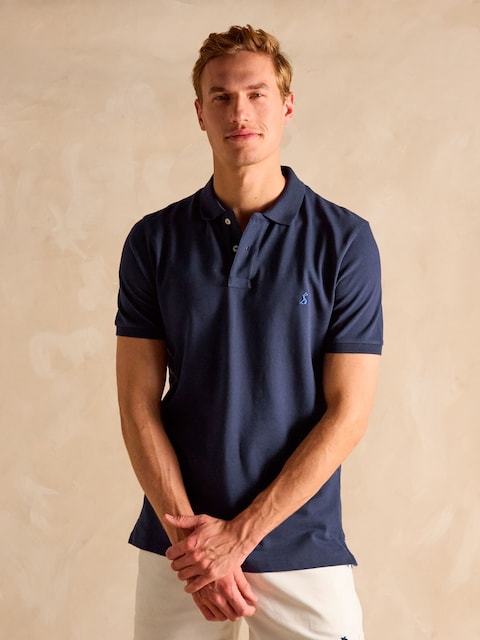 Joules Woody Navy Cotton Pique Polo Shirt