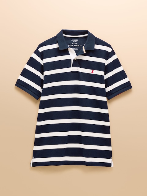 joules Woody Navy/White Cotton Pique Polo Shirt