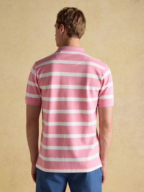 Joules Woody Pink Stripe Cotton Pique Polo Shirt