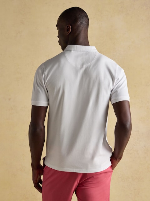 Joules Woody White Cotton Pique Polo Shirt