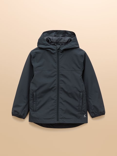 Joules Kids' Ayston Navy Waterproof Fleece Lined Raincoat