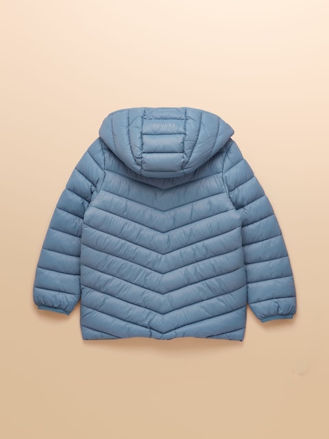 Joules Kids' Cairn Blue Showerproof Padded Coat With Hood