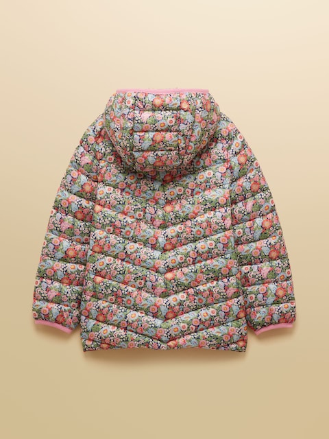 Joules Kids' Cairn Multi Ditsy Showerproof Padded Coat With Hood