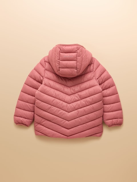 Joules Kids' Cairn Pink Showerproof Padded Coat With Hood
