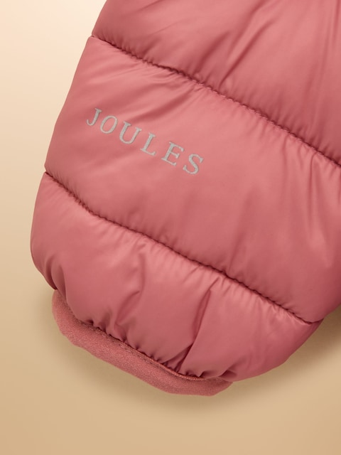 joules Kids' Cairn Pink Showerproof Padded Coat with Hood
