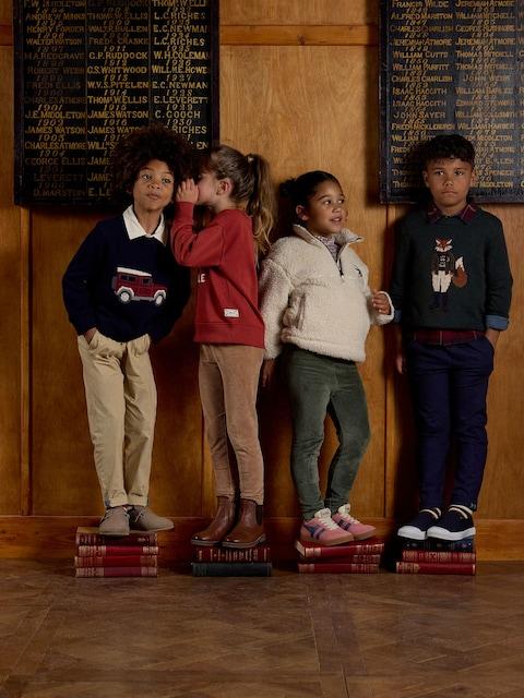 joules Kids' Cracking Navy Blue Intarsia Knit Jumper