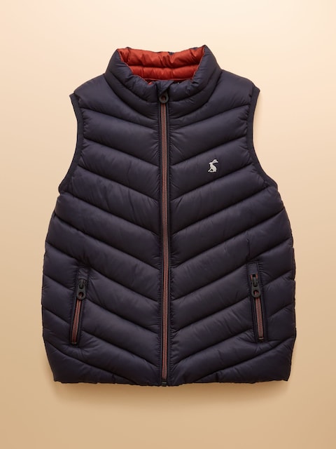 Joules Kids' Crofton Gilet Navy Blue Showerproof Padded Gilet