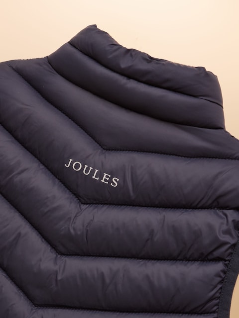 joules Kids' Crofton Gilet Navy Blue Showerproof Padded Gilet