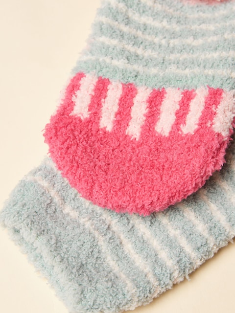 joules Kids' Fluffy Penguin Pink/Blue Character Socks