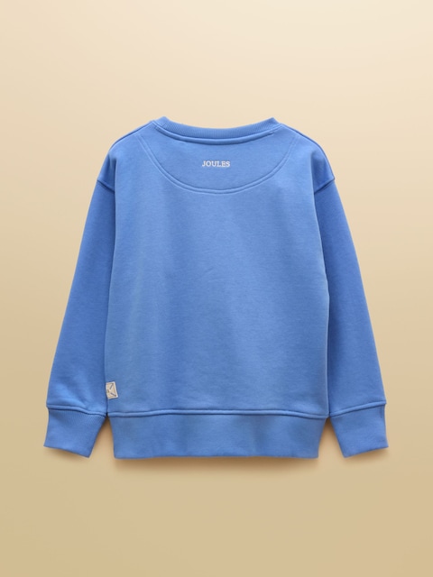 Joules Kids Sundaze Blue Crew Neck Slogan Sweatshirt