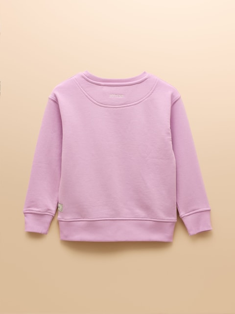 Joules Kids Sundaze Purple Crew Neck Slogan Sweatshirt