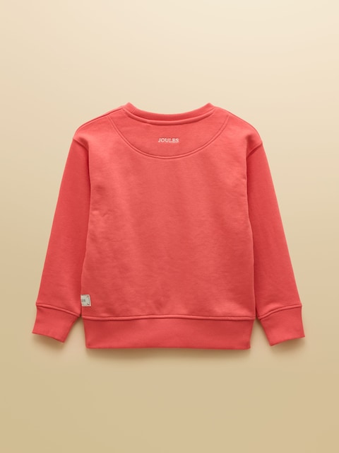 Joules Kids Sundaze Red Crew Neck Slogan Sweatshirt
