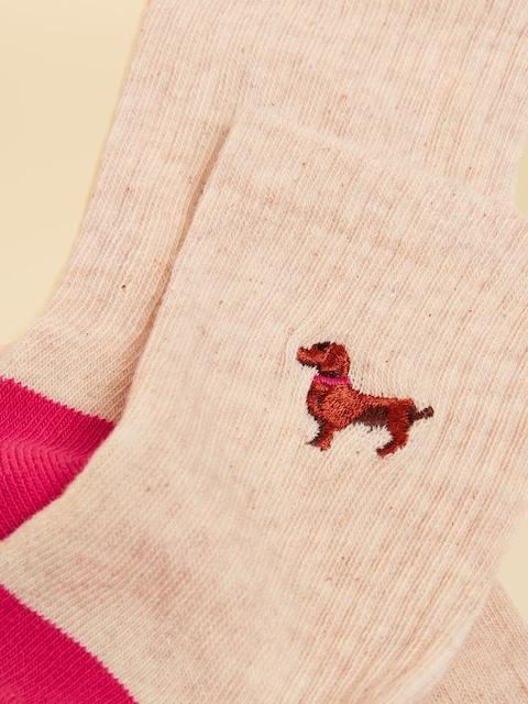 Joules Kids' Volley Cream/Blue Pack Of Two Tennis Socks