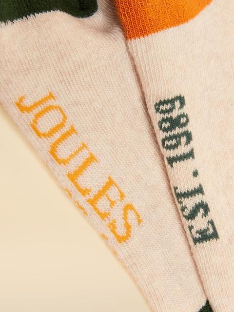 joules Kids' Volley Khaki/Cream Pack of Two Tennis Socks