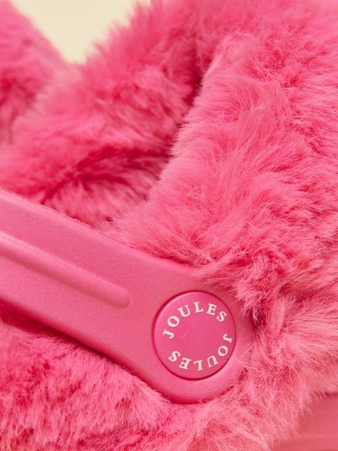 joules Kids Winter Poole Pink Printed Faux Fur Lined Clogs