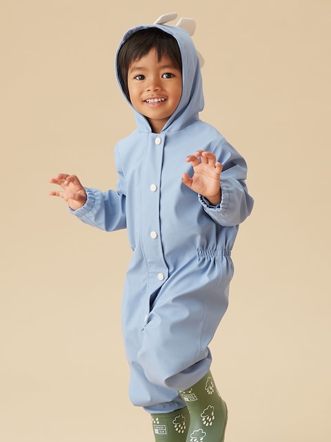 Joules MORI Blue MORI Blue Dinosaur Lined Waterproof Puddlesuit