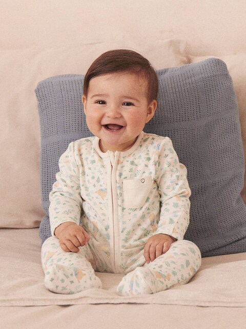 Joules MORI Cream MORI Peter Rabbit Supersoft 2 Way Zip Up Clever Sleepsuit