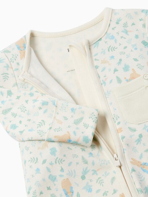 joules MORI Cream MORI Peter Rabbit Supersoft 2 Way Zip Up Clever Sleepsuit