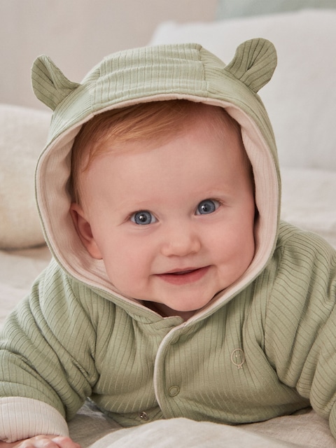 Joules MORI Green MORI Green Supersoft Reversible Cosy Zip-Up Jacket