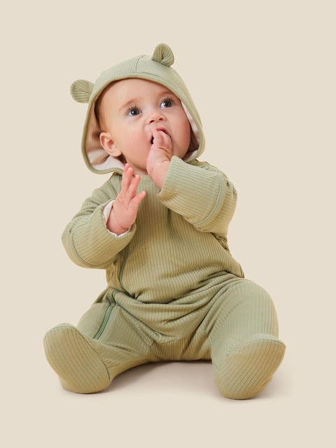 Joules MORI Green MORI Supersoft Cosy Zip-Up Pramsuit