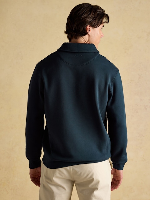 Joules Navy Brushed Cotton Collar Quarter Zip Sweatshirt
