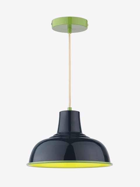 joules Navy Green Hatfield Industrial Pendant Ceiling Light