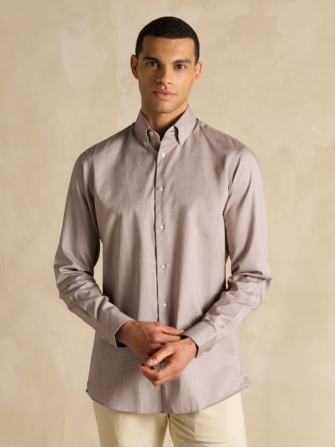 Joules Neutral Textured 100% Cotton Long Sleeve Shirt