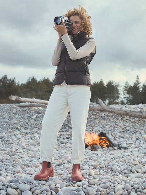 Joules Oakfield Orange Short Neoprene Lined Wellies