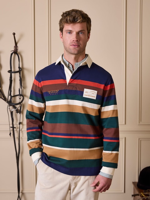 Joules Official Burghley Multi Stripe Unisex Rugby Shirt