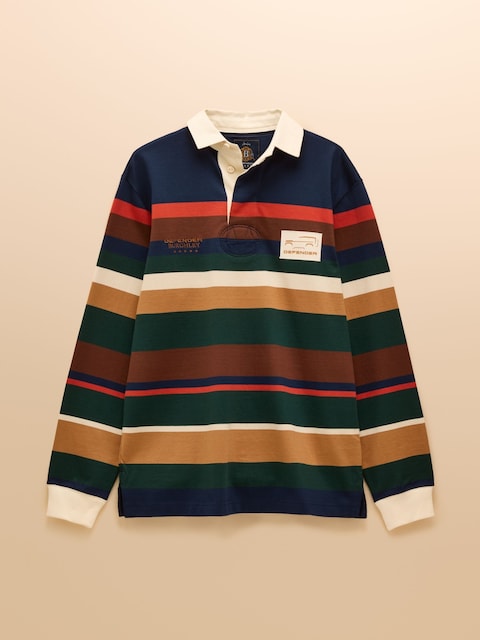joules Official Burghley Multi Stripe Unisex Rugby Shirt