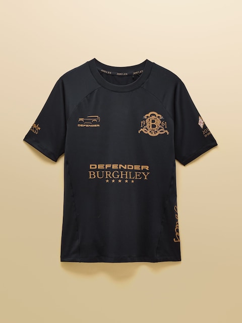 joules Official Burghley Navy Short Sleeve Sports Top