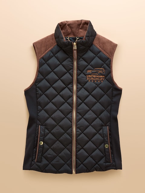 joules Official Burghley Navy Showerproof Diamond Quilted Gilet