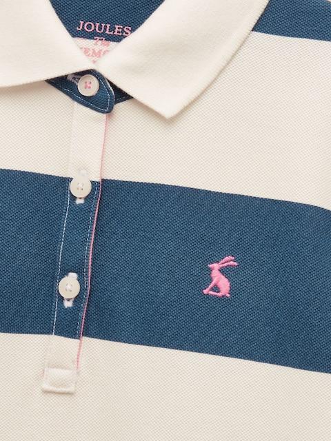 Joules Orla Blue/White Short Sleeve Polo Shirt Dress