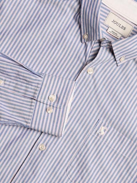 Joules Oxford Classic Fit Blue Stripe Long Sleeve Cotton Shirt