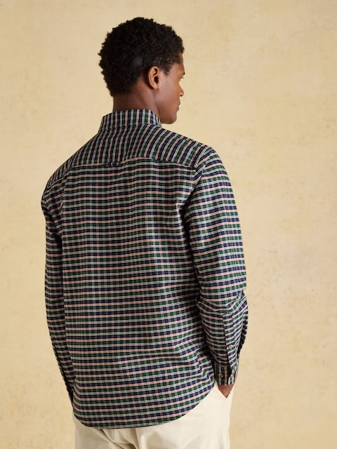 Joules Oxford Classic Fit Green Check Long Sleeve Cotton Shirt