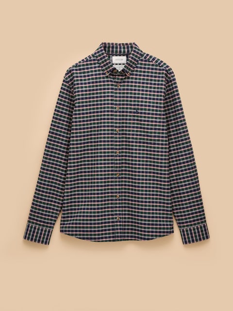 joules Oxford Classic Fit Green Check Long Sleeve Cotton Shirt